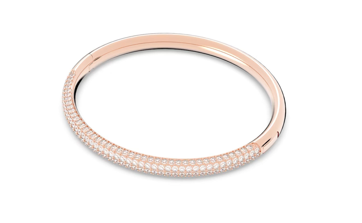 Swarovski 5032849 Bracciale rigido Stone Bianco Finitura in tono oro rosa