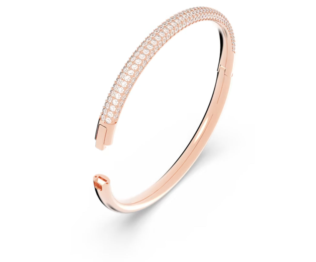 Swarovski 5032849 Bracciale rigido Stone Bianco Finitura in tono oro rosa