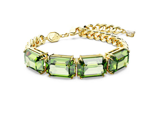 Swarovski 5671581 Braccialetto Millenia Taglio ottagonale Verde Placcato Oro