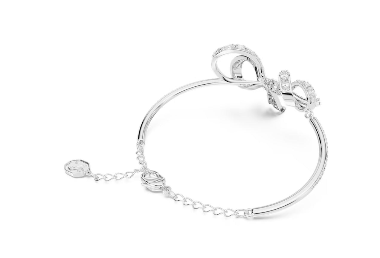 Swarovski 5647563 Bracciale rigido Volta Fiocco Bianco Placcato Rodio