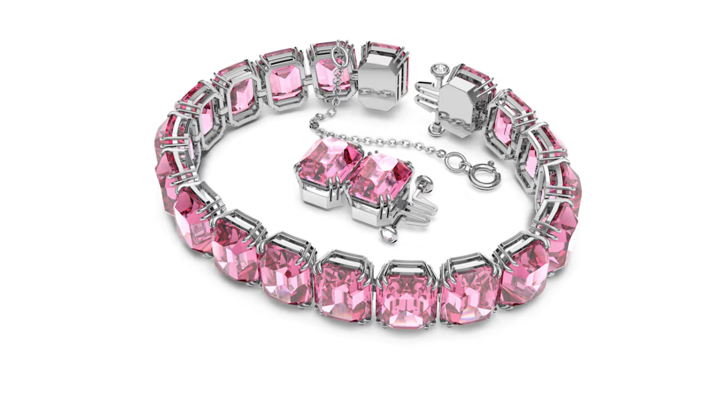 Swarovski 5610363 Braccialetto Millenia Taglio ottagonale Rosa Placcato Rodio