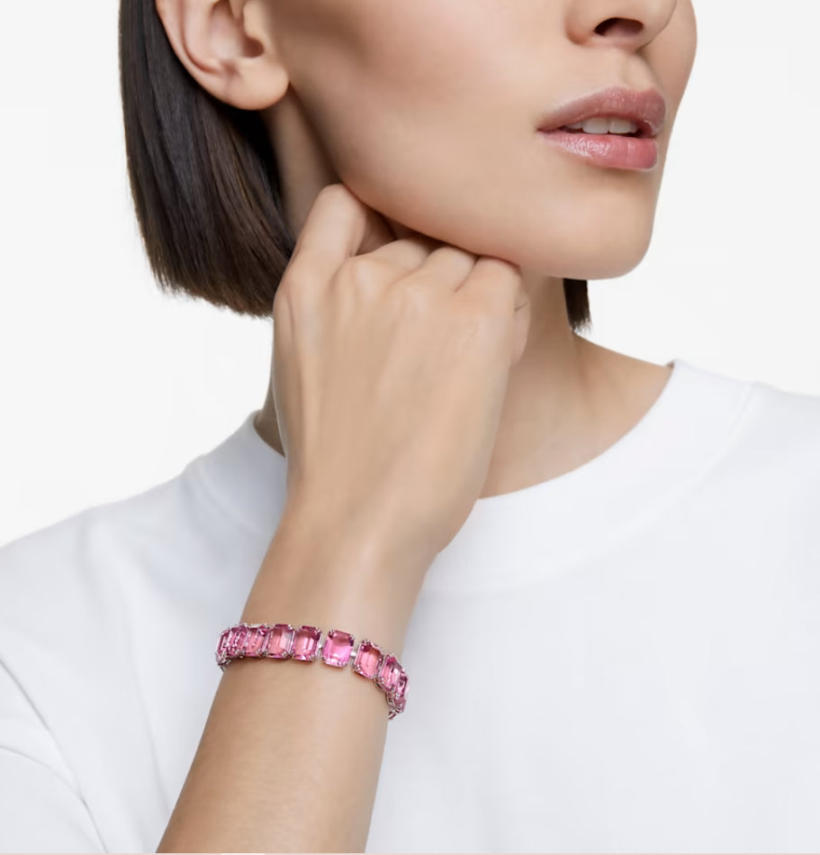 Swarovski 5610363 Braccialetto Millenia Taglio ottagonale Rosa Placcato Rodio