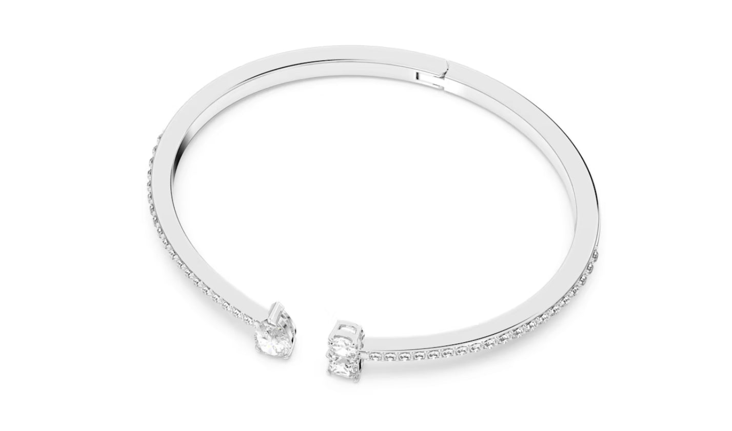 Swarovski 5572667 Bracciale rigido Attract Taglio misto Bianco Placcato Rodio