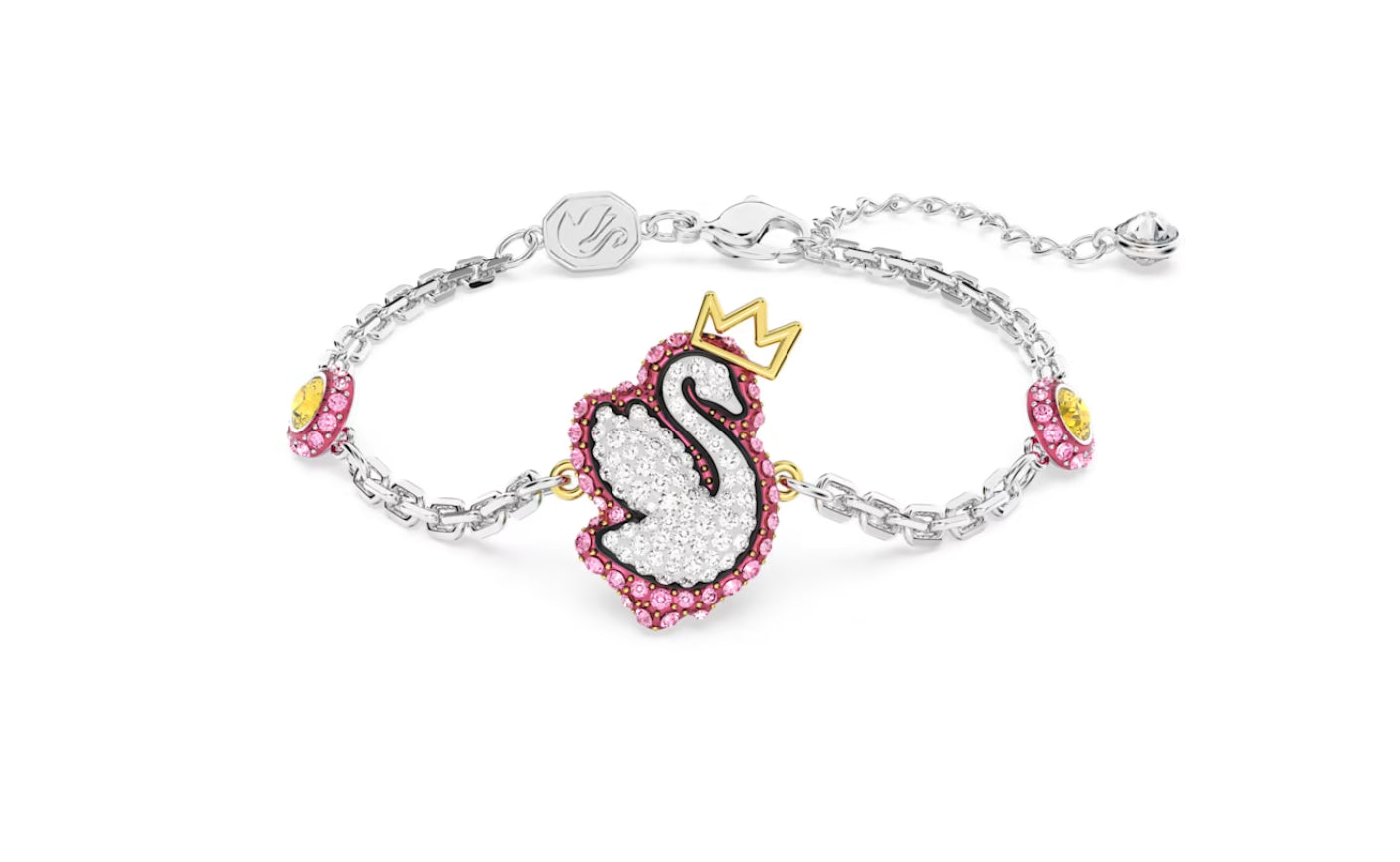 Swarovski 5650188 Braccialetto Pop Swan Cigno Rosa Placcato Rodio