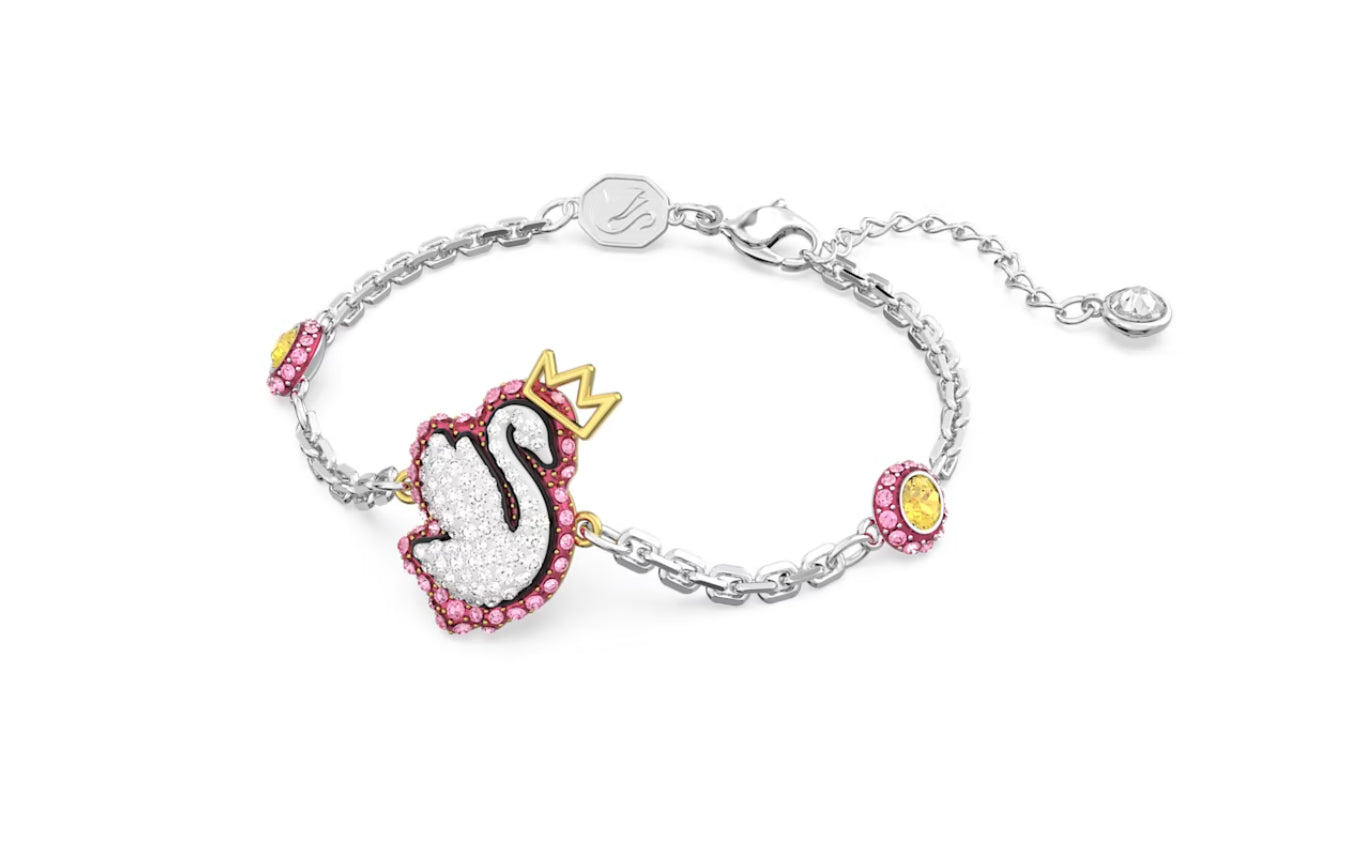 Swarovski 5650188 Braccialetto Pop Swan Cigno Rosa Placcato Rodio