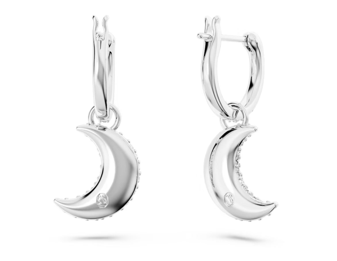 Swarovski 5666157 Orecchini pendenti Luna Luna Bianchi Placcato Rodio