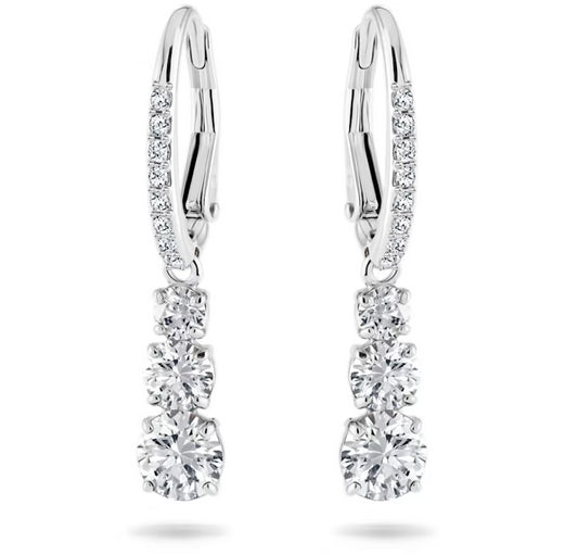 Swarovski 5416155 Orecchini a cerchio Attract Trilogy Taglio tondo Bianchi Rodio
