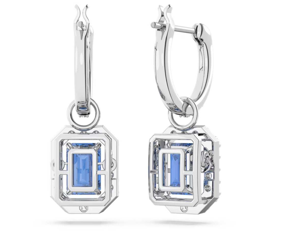 Swarovski 5619500 Orecchini pendenti Millenia Taglio ottagonale Blu Plac. Rodio