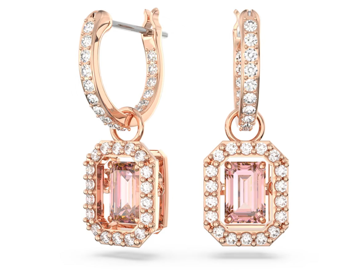 Swarovski 5649474 Orecchini pendenti Millenia Taglio ottagonale Rosa P. Oro Rosa