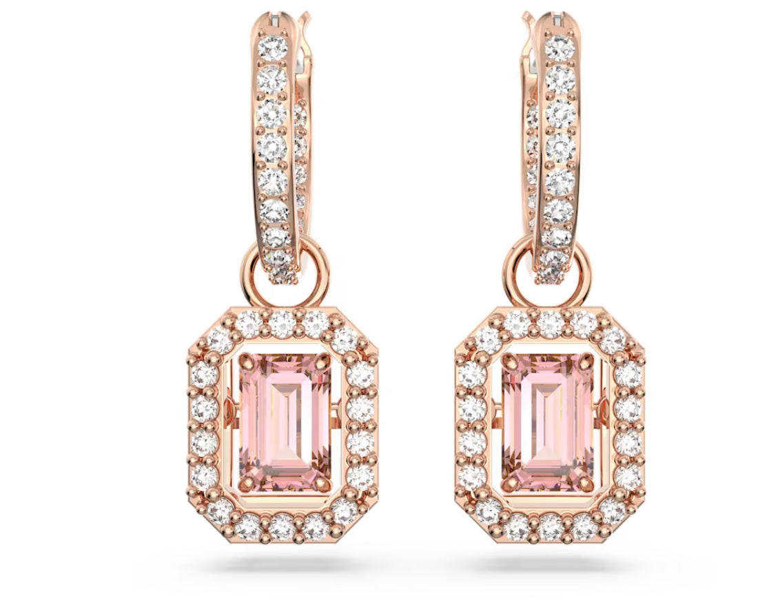 Swarovski 5649474 Orecchini pendenti Millenia Taglio ottagonale Rosa P. Oro Rosa