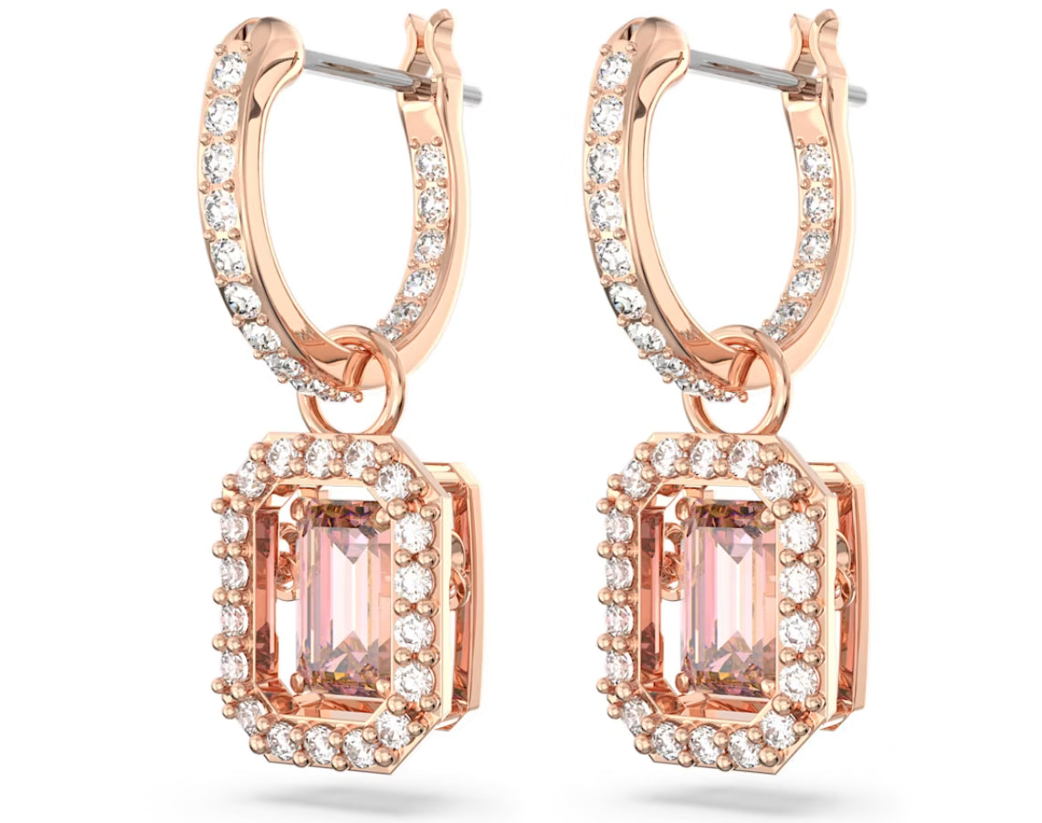 Swarovski 5649474 Orecchini pendenti Millenia Taglio ottagonale Rosa P. Oro Rosa