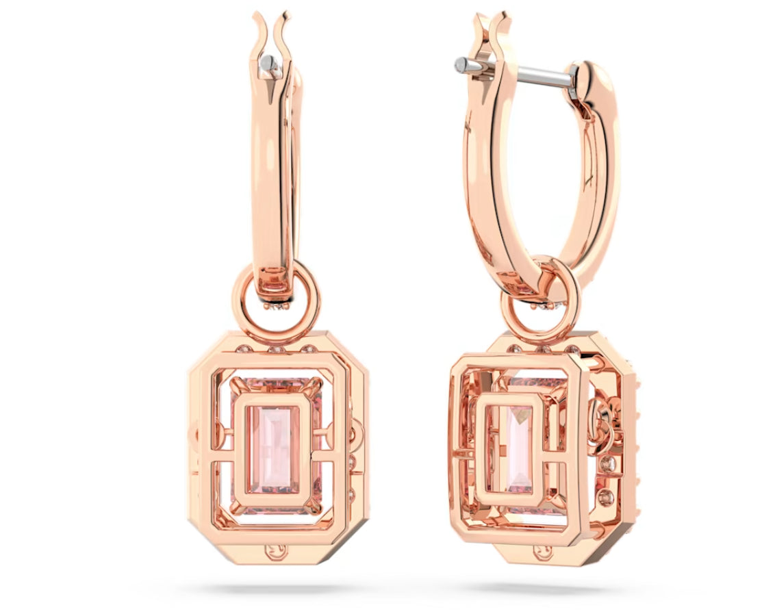 Swarovski 5649474 Orecchini pendenti Millenia Taglio ottagonale Rosa P. Oro Rosa