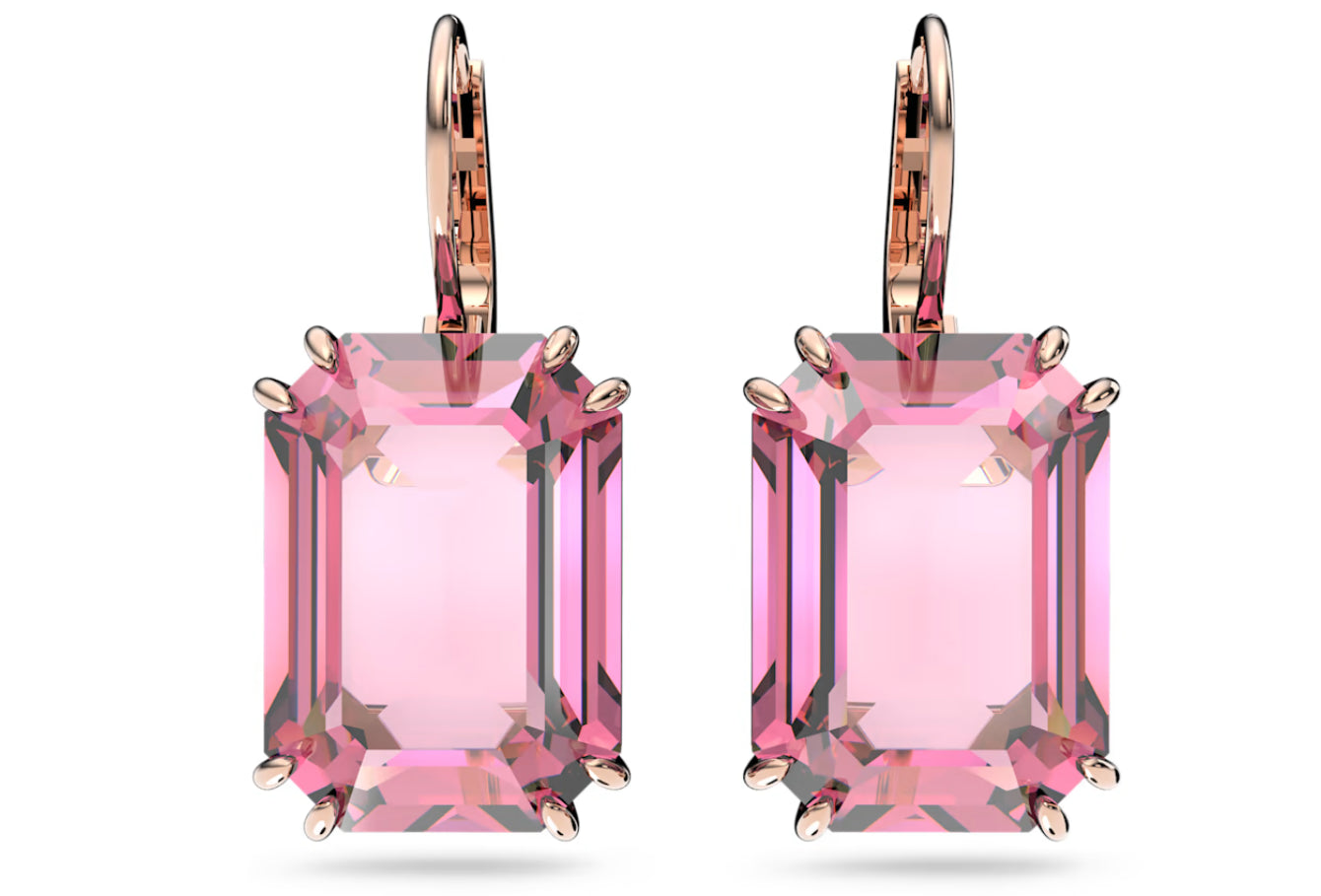 Swarovski 5619502 Orecchini pendenti Millenia Taglio ottagonale Rosa P. Oro Rosa