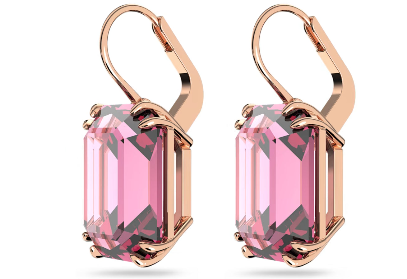 Swarovski 5619502 Orecchini pendenti Millenia Taglio ottagonale Rosa P. Oro Rosa