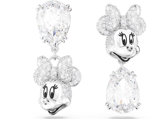 Swarovski 5668779 Orecchini pendenti Disney Minnie Mouse Design asimm. Bianchi