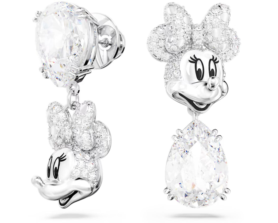 Swarovski 5668779 Orecchini pendenti Disney Minnie Mouse Design asimm. Bianchi