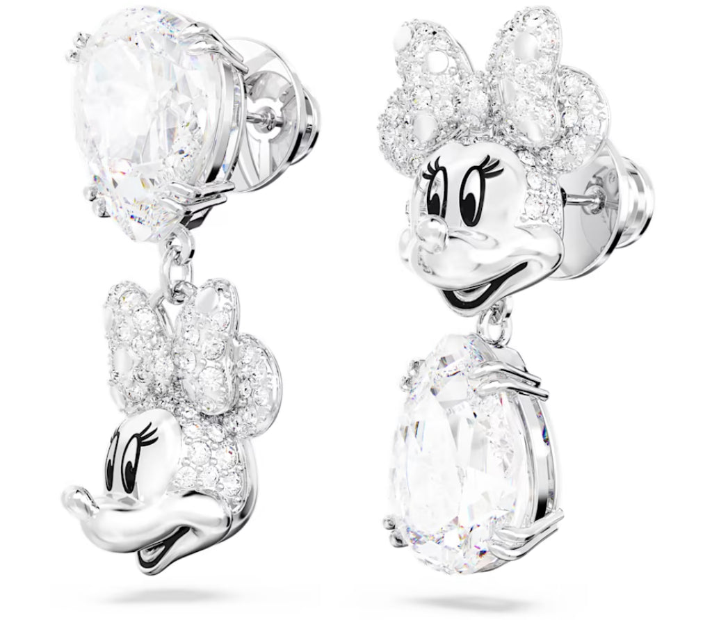 Swarovski 5668779 Orecchini pendenti Disney Minnie Mouse Design asimm. Bianchi