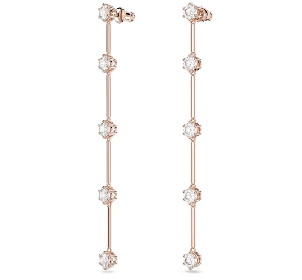 Swarovski 5661463 Orecchini pendenti Constella Taglio tondo Bianchi P. Oro Rosa