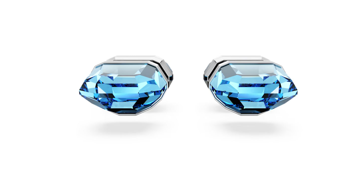 Swarovski 5626606 Orecchini a lobo Lucent Blu Placcato Rodio