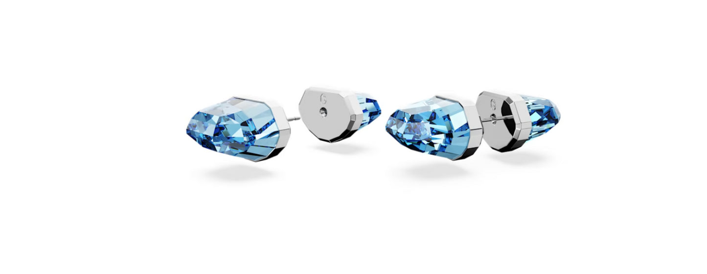 Swarovski 5626606 Orecchini a lobo Lucent Blu Placcato Rodio