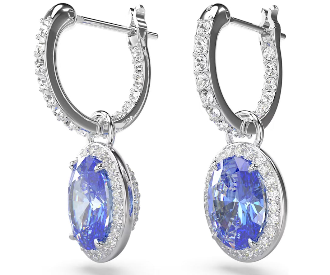 Swarovski 5671817 Orecchini pendenti Constella Taglio Oval Blu Placcato Rodio