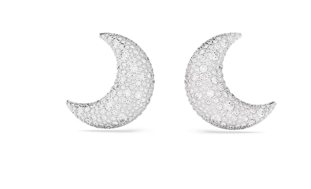 Swarovski 5666158 Orecchini a clip Luna Luna Bianchi Placcato Rodio