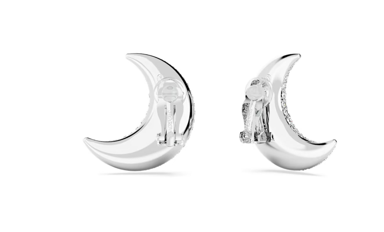 Swarovski 5666158 Orecchini a clip Luna Luna Bianchi Placcato Rodio