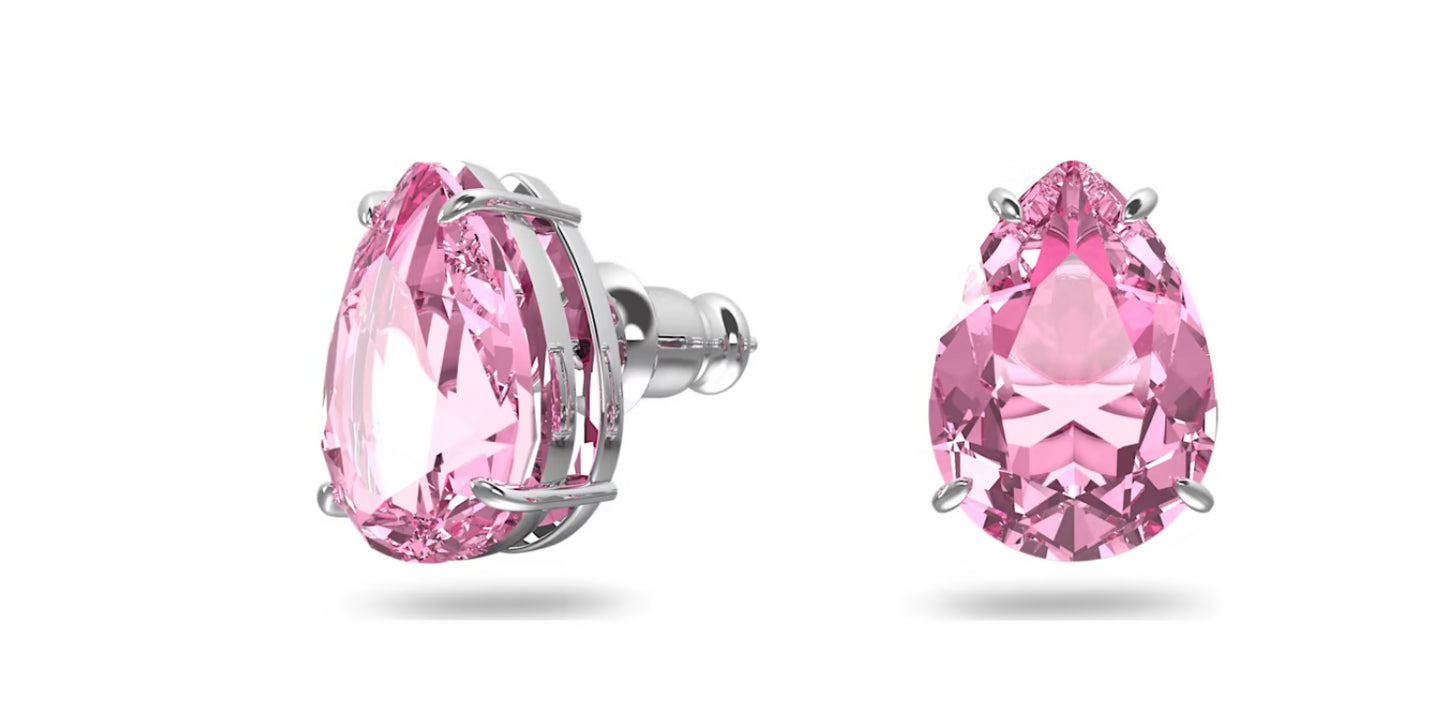 Swarovski 5614455 Orecchini a lobo Gema Taglio Drop Rosa Placcato Rodio