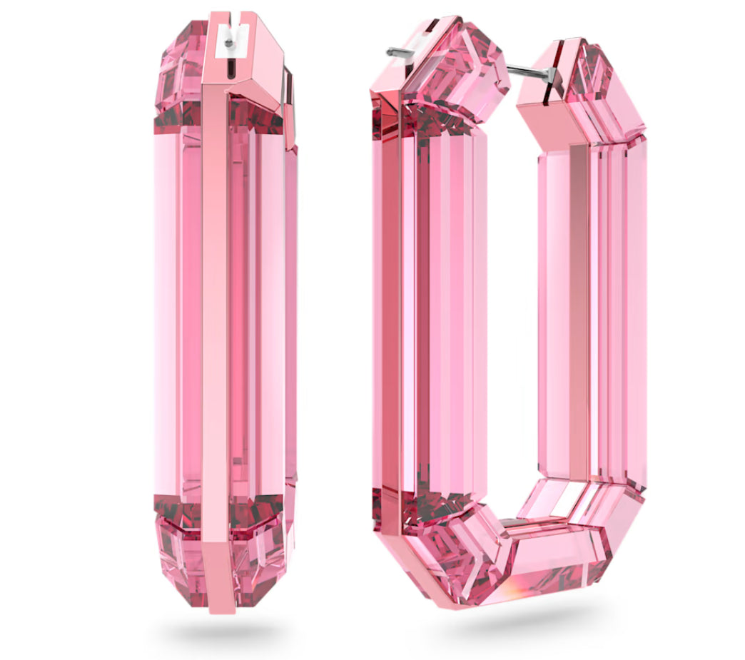 Swarovski 5633955 Orecchini a cerchio Lucent Statement Forma ottagonale Rosa