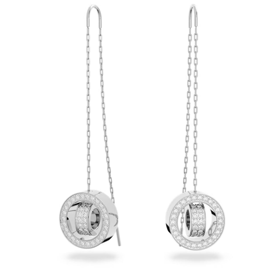 Swarovski 5636435 Orecchini pendenti Hollow Lunghi Bianchi Placcato Rodio