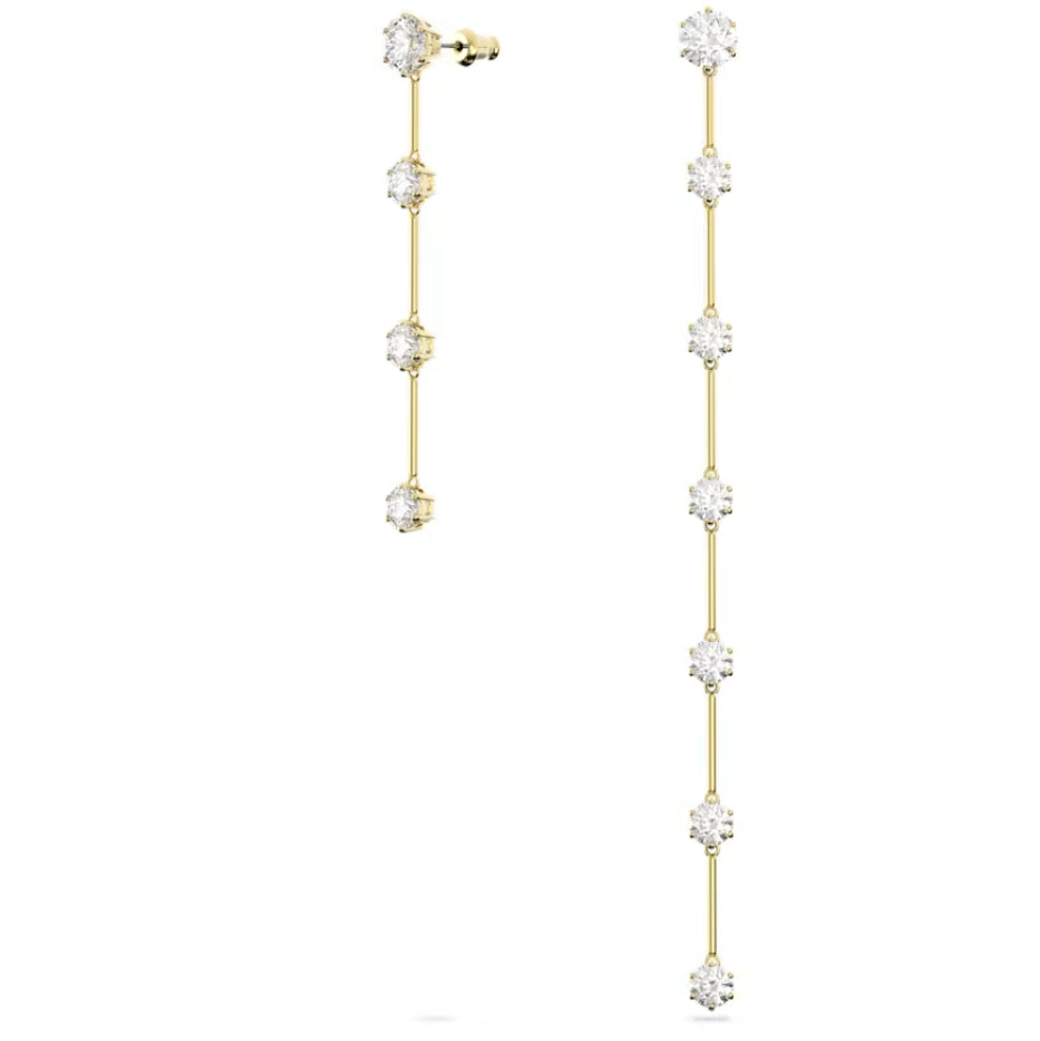 Swarovski 5622721 Orecchini Pendente Constella Design asimm.Taglio tondo Bianchi