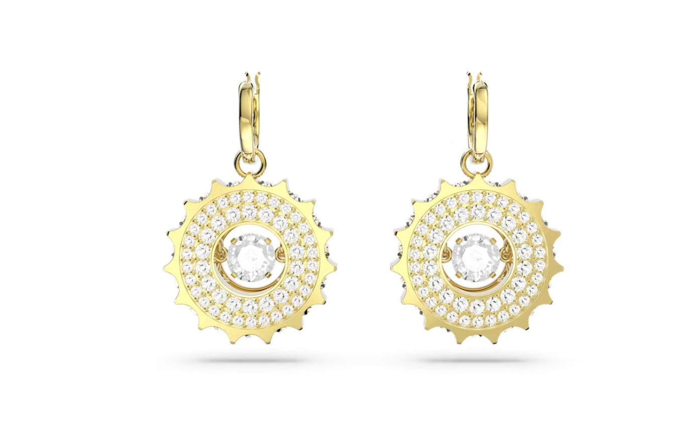 Swarovski 5650364 Orecchini pendenti Rota Tagli arrotondati misti Bianchi P. Oro