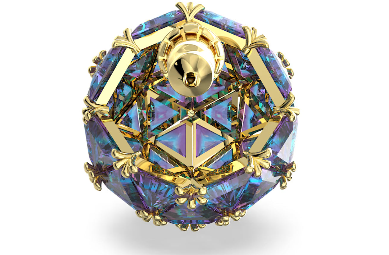 Swarovski 5630312 Orecchino a lobo Curiosa Singolo Taglio triangolo Blu Pla. Oro