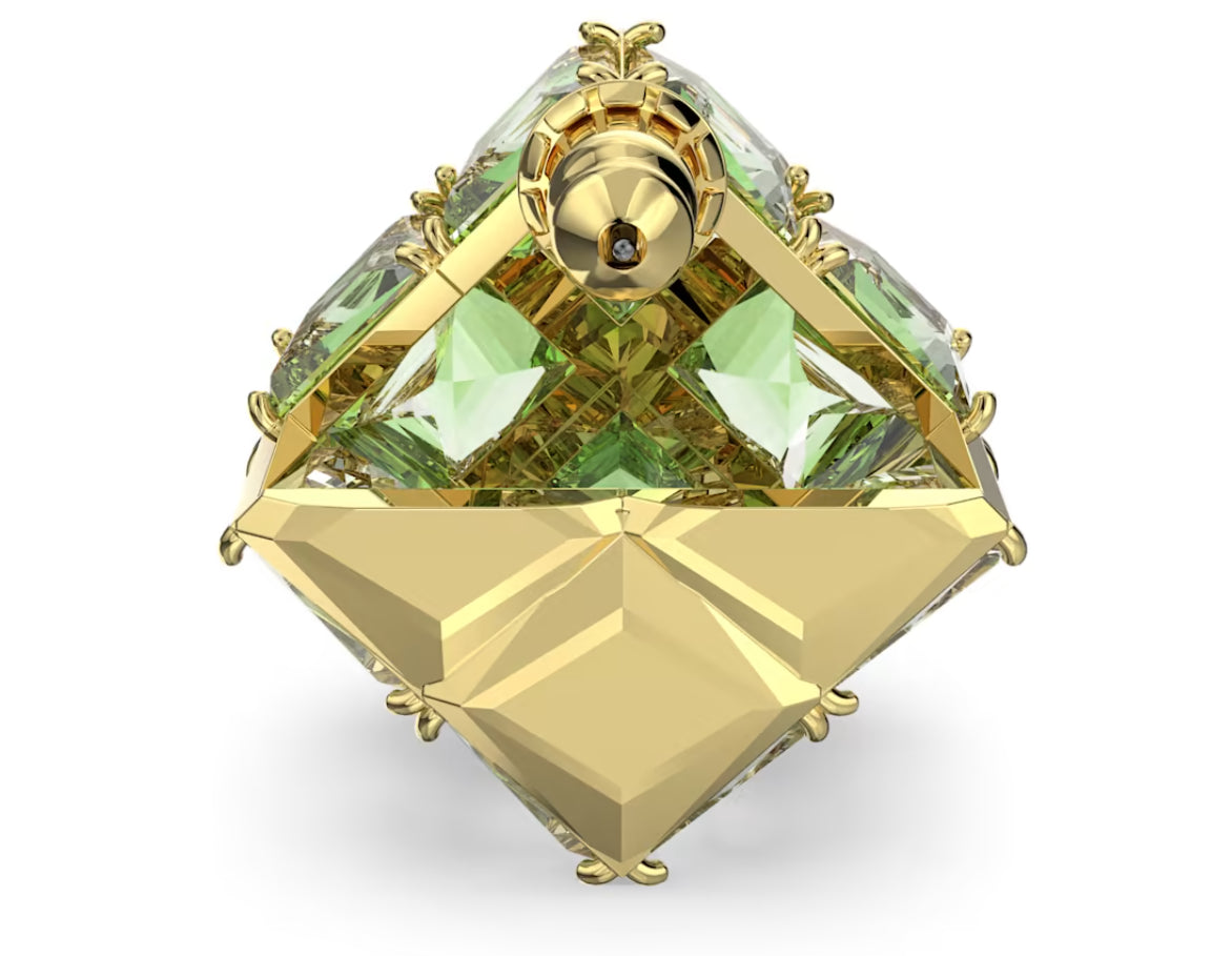 Swarovski 5630311 Orecchino a lobo Curiosa Singolo Taglio quadrato Verde Oro