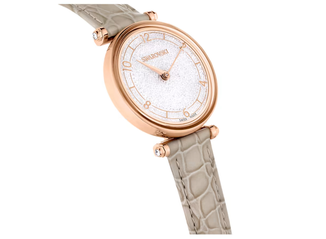 Swarovski 5656899 Orologio Crystalline Wonder Cinturino pelle Beige F. Oro Rosa