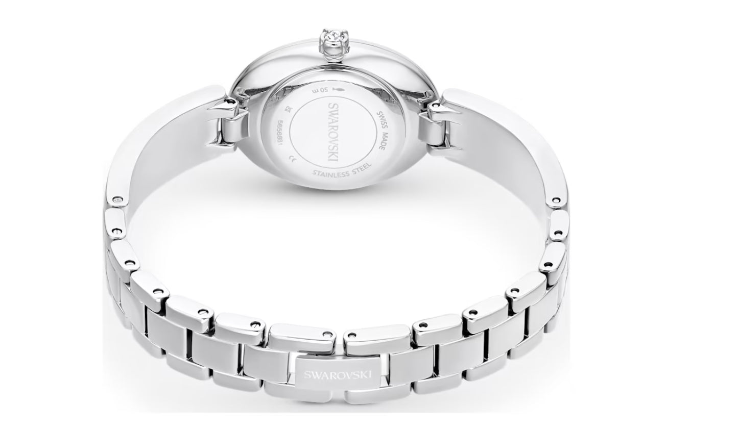 Swarovski 5656881 Orologio Crystal Rock Oval Bracciale Metallo Argentato Acciaio