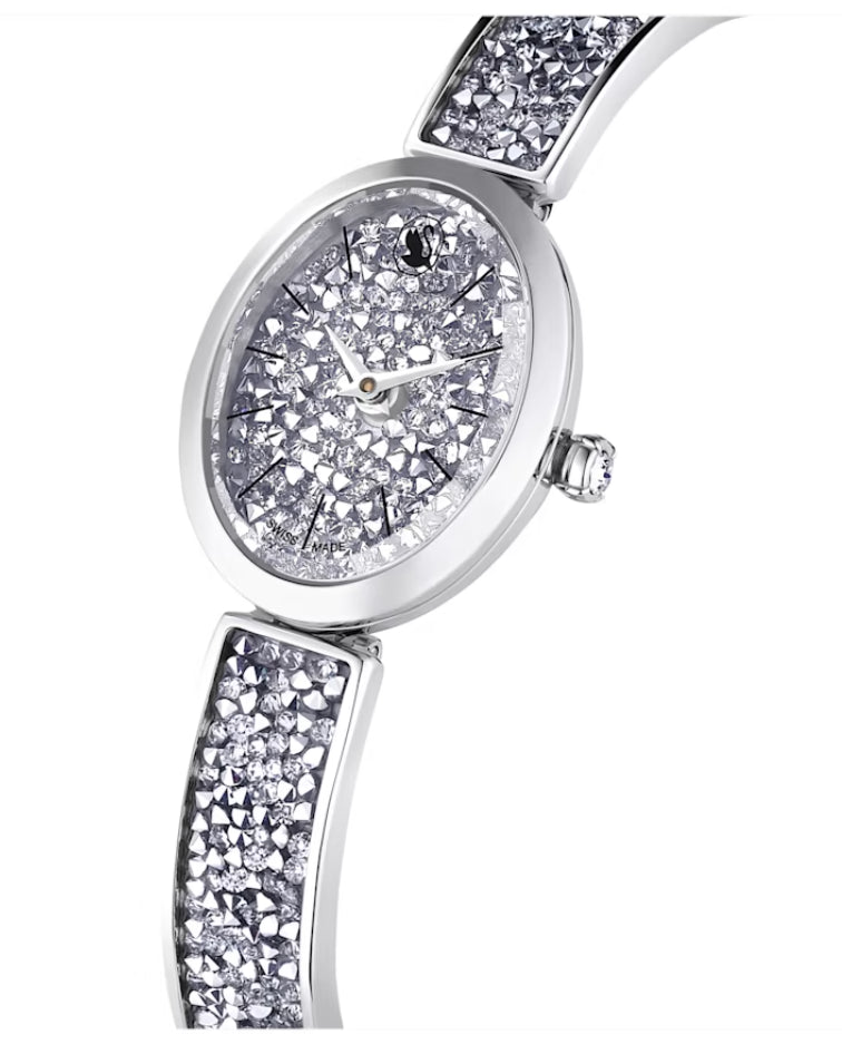 Swarovski 5656881 Orologio Crystal Rock Oval Bracciale Metallo Argentato Acciaio