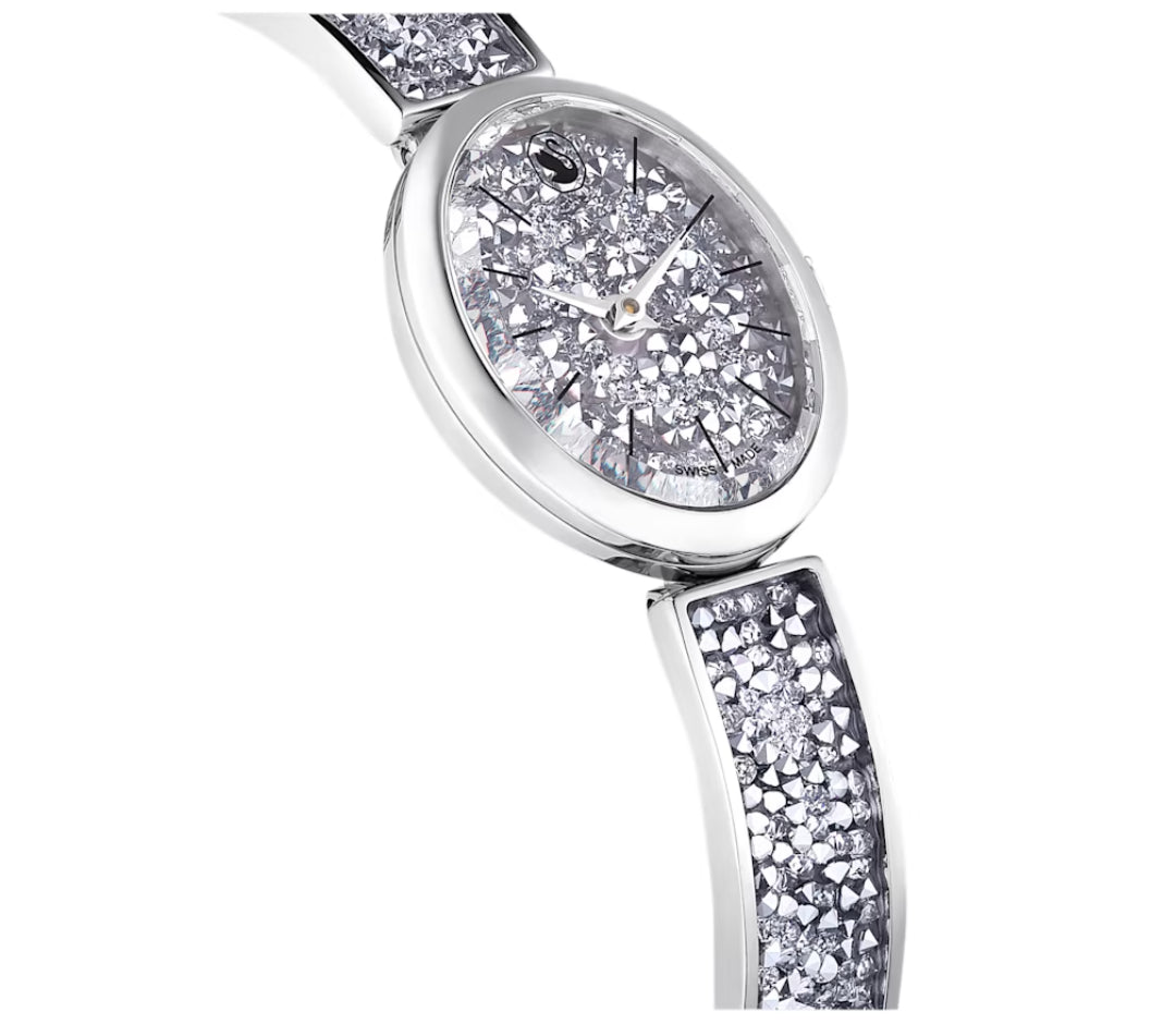 Swarovski 5656881 Orologio Crystal Rock Oval Bracciale Metallo Argentato Acciaio