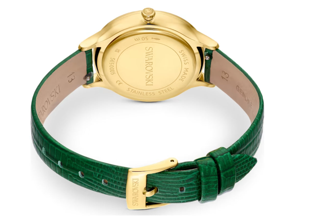 Swarovski 5650005 Orologio Octea Nova Cinturino in pelle Verde Finitura Dorato