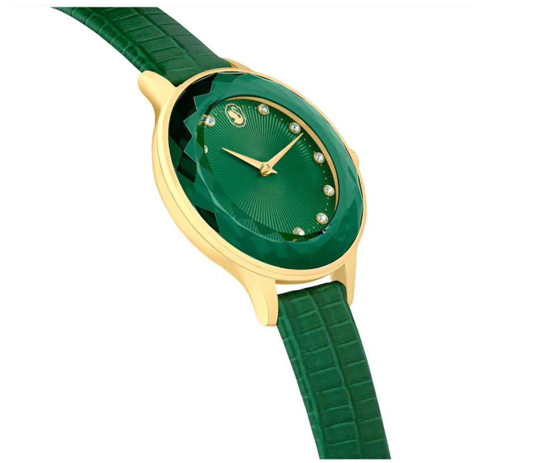 Swarovski 5650005 Orologio Octea Nova Cinturino in pelle Verde Finitura Dorato