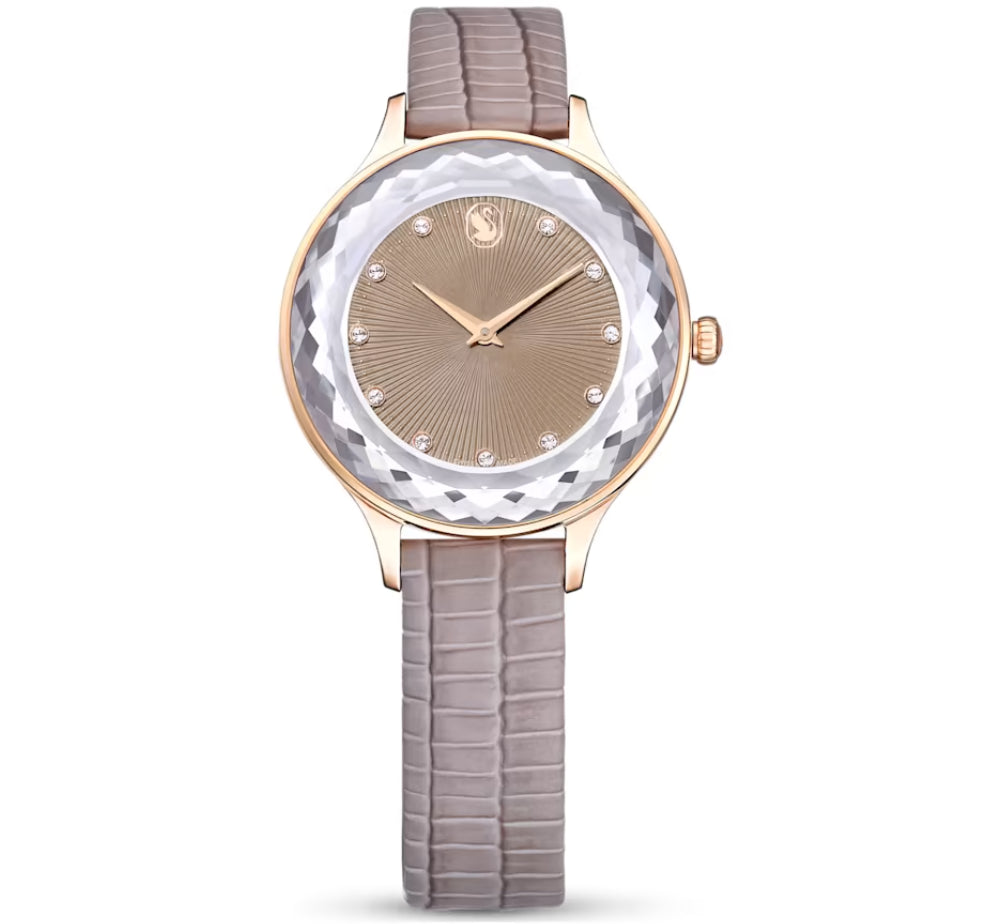 Swarovski 5649999 Orologio Octea Nova Cinturino in pelle Beige Finitura Oro Rosa