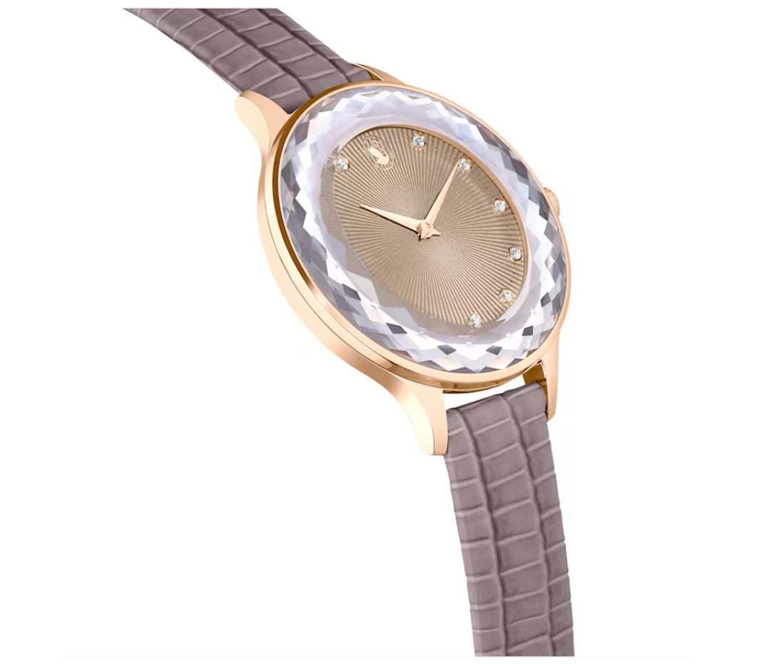 Swarovski 5649999 Orologio Octea Nova Cinturino in pelle Beige Finitura Oro Rosa