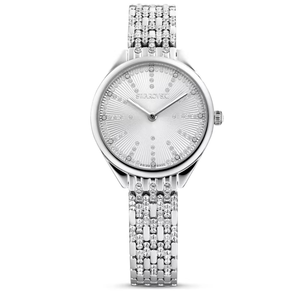 Swarovski 5610490 Orologio Attract Pave Bracciale metallo Argentato Acciaio