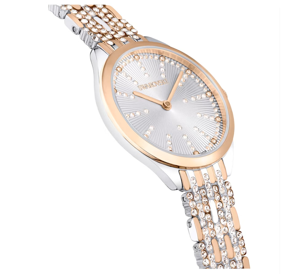 Swarovski 5649987 Orologio Attract Pave Bracciale metallo oro rosa Mix di finit.