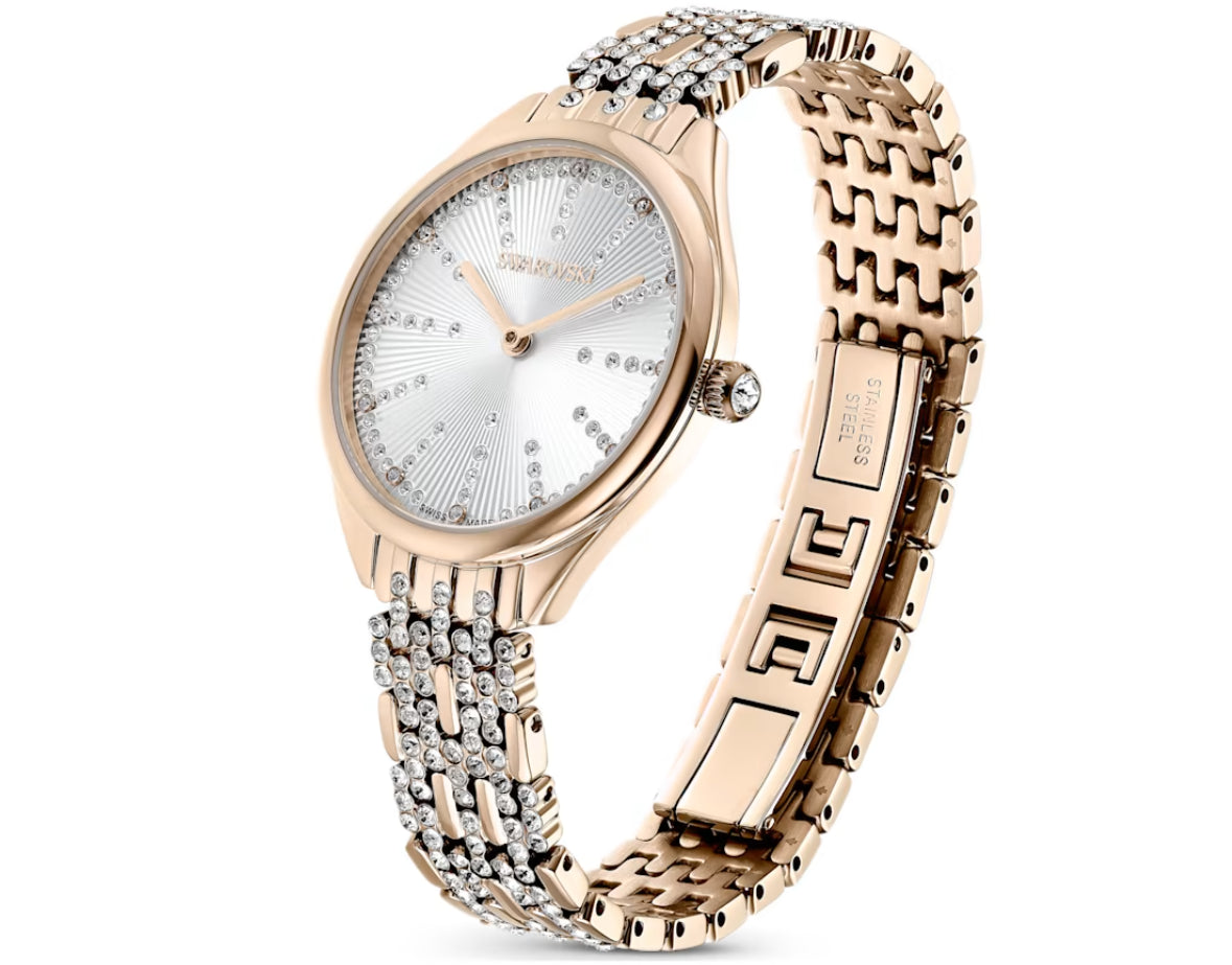 Swarovski 5610484 Orologio Attract Pave Bracciale metallo Dorato Chamapagne Dor.