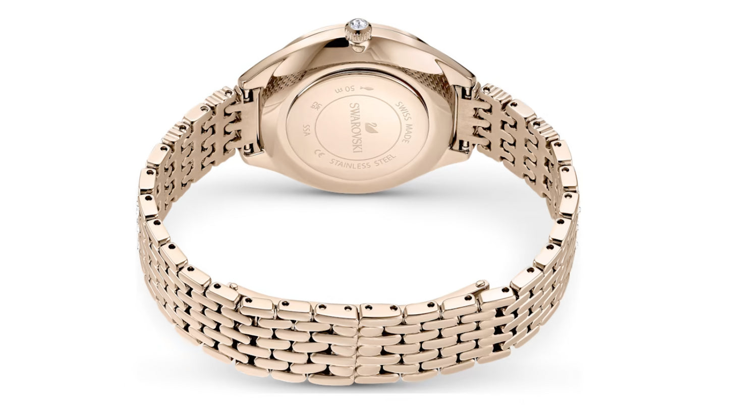 Swarovski 5610484 Orologio Attract Pave Bracciale metallo Dorato Chamapagne Dor.