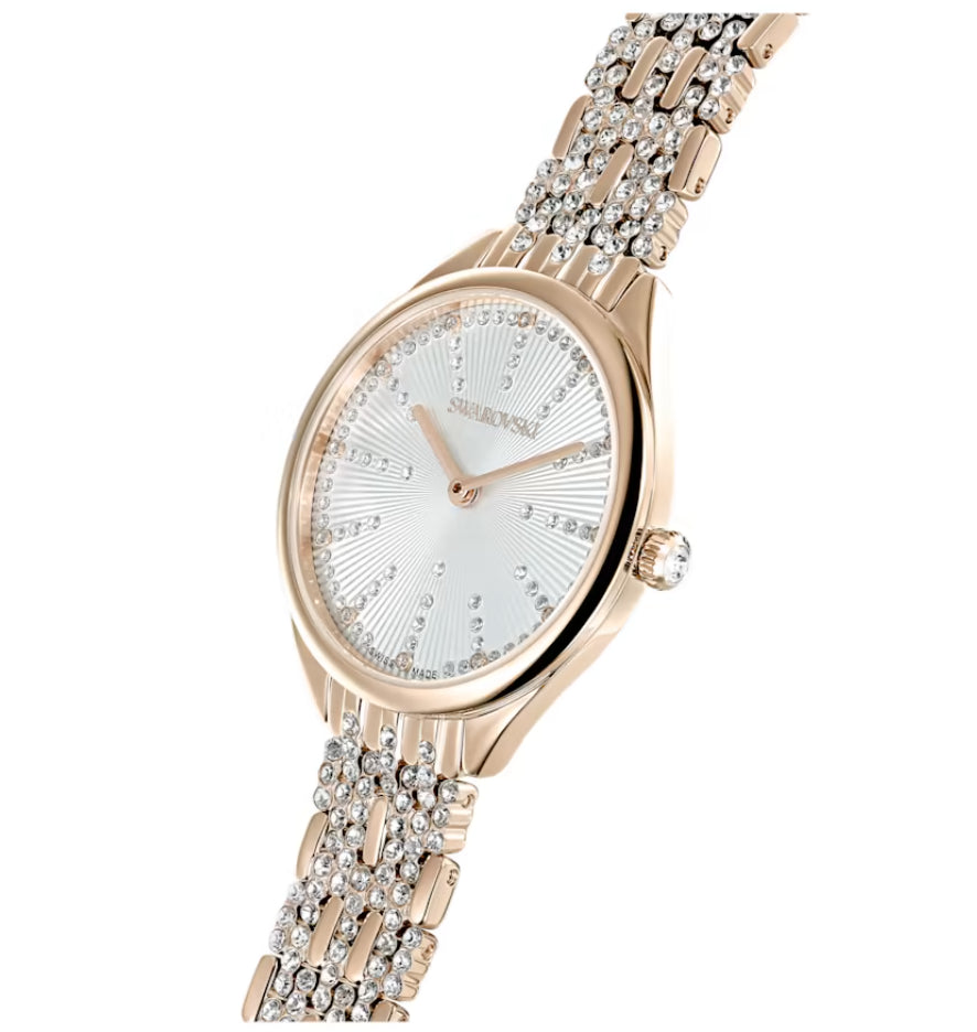 Swarovski 5610484 Orologio Attract Pave Bracciale metallo Dorato Chamapagne Dor.