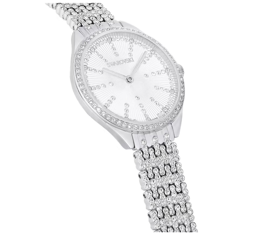 Swarovski 5644062 Orologio Attract Full pave Bracciale Metallo Argentato Acciaio