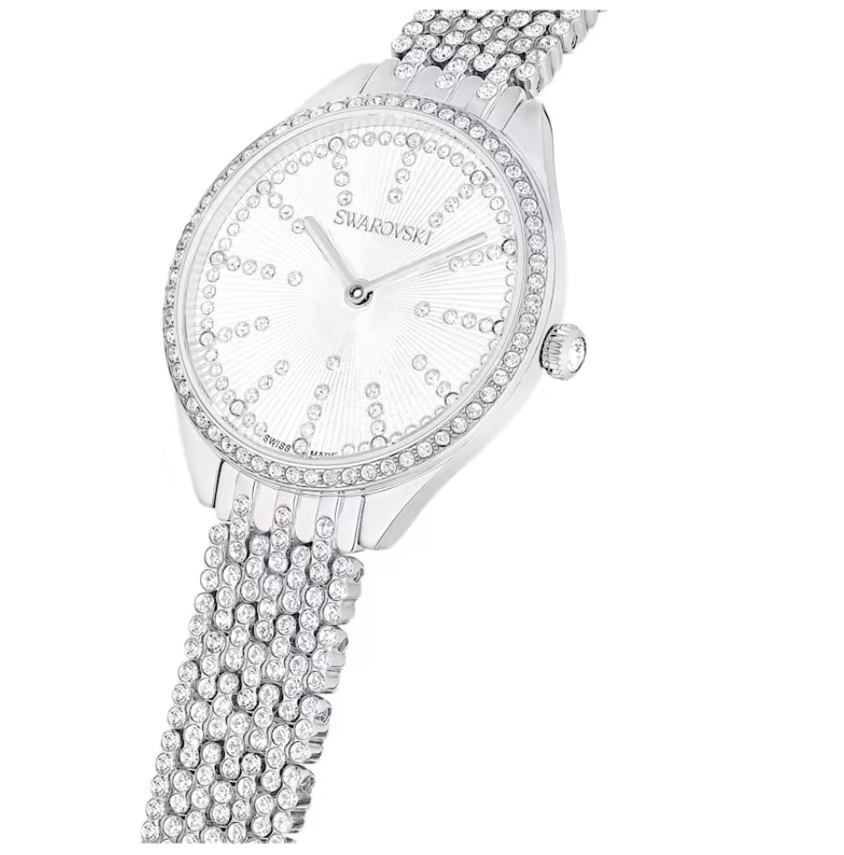 Swarovski 5644062 Orologio Attract Full pave Bracciale Metallo Argentato Acciaio