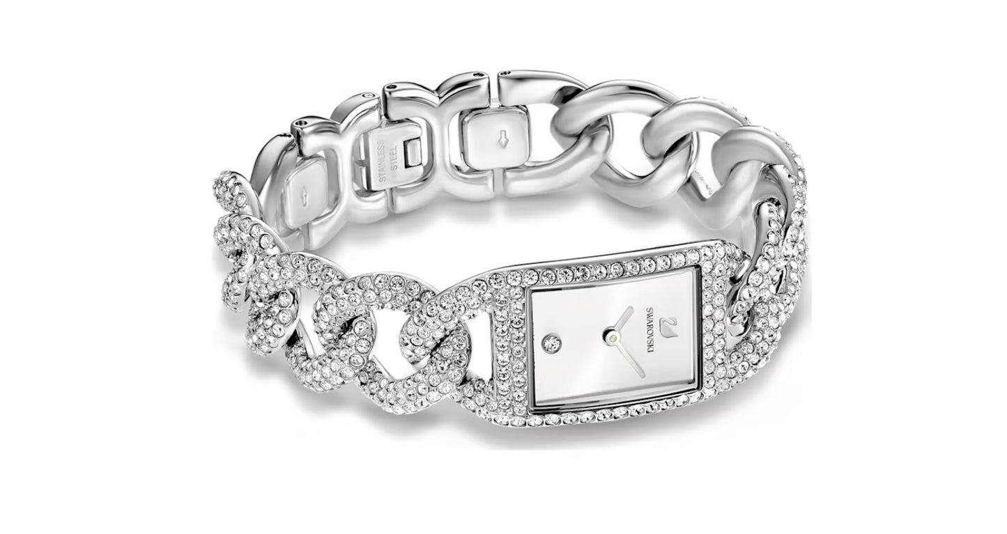 Swarovski 5547617 Orologio Cocktail Pave Bracciale Metallo Argentato Acciaio